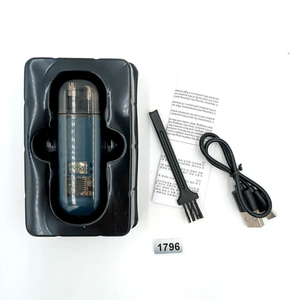 USB Rechargeable Nose Ear Hair Trimmer for Men Portable Clipper Original Blue